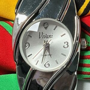 Vivani Women‎ Silver Bangle Watch Cuff Bracelet Quartz Minimalist Modern
